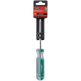 TASK Elite Series T50442 Screwdriver, #1 Drive, Robertson Drive, 4 in L Shank, Acetate Handle, Hard-Grip Handle