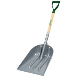 Landscapers Select 34596 PLA-12 Scoop Shovel, 14-1/4 in W Blade, 12 in L Blade, ABS Blade, Wood Handle, D-Shaped Handle