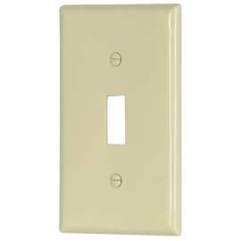 Eaton Wiring Devices 5134LA Wallplate, 4-1/2 in L, 2-3/4 in W, 1 -Gang, Nylon, Light Almond, High-Gloss