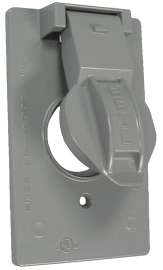 TAYMAC 5155-0 Weatherproof Cover, 1.406 in Dia, 7/8 in L, 2.813 in W, Aluminum, Gray, Powder-Coated