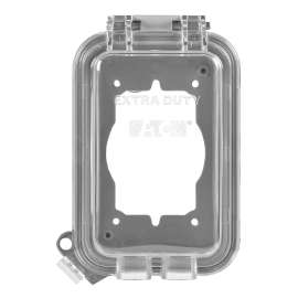 Eaton Wiring Devices WIU-1 Cover, 3-1/4 in L, 4-29/64 in W, Rectangular, Polycarbonate