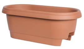 Bloem 477241-1001 Classic Deck Rail Box Planter, 11.9 in W, 23.9 in D, Plastic, Terra Cotta, Matte