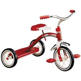 RADIO FLYER 34B Tricycle, 2 to 4 years, Steel Frame, 10 x 1-1/4 in Front Wheel, 7 x 1-1/2 in Rear Wheel, Red