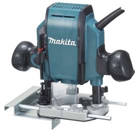 Makita RP0900K Plunge Router, 8 A, 1/4 in Collet, 27,000 rpm Load Speed, 1-3/8 in Max Stroke