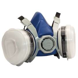 MSA SWX00318 Half Mask Respirator, M Mask, Organic Vapor Cartridge, Thermoplastic Elastomer, Blue