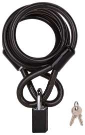 ProSource Cable Lock, Keyed Alike Key, Standard Shackle, 11/32 (8.7) in (mm) Dia Shackle, Steel Shackle