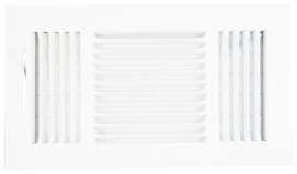 ProSource SW03-12X6 3-Way Sidewall Register, 13.5 in L, 7.5 in W, 52 degree Air Deflection, 3 -Way, Steel, White