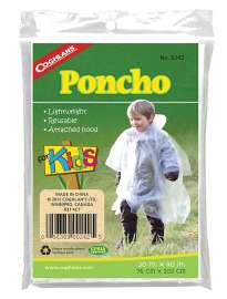 COGHLAN'S 0242 Poncho, One-Size, Plastic, Clear, Attached Collar
