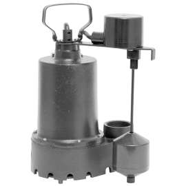 SUPERIOR PUMP 92541 Sump Pump, 4.9 A, 120 V, 0.5 hp, 1-1/2 in Outlet, 55 gpm, Iron