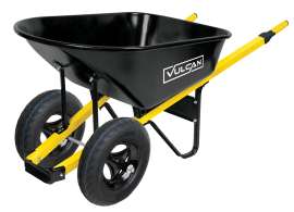 Vulcan 34885 Wheelbarrow, 6 cu-ft Volume, Steel, 2 -Wheel, 16 in Wheel