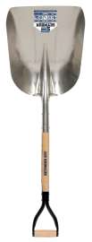 SEYMOUR 49265 Grain Scoop, 15-1/4 in W Blade, 19 in L Blade, Aluminum Blade, Hardwood Handle, D-Shaped Handle, 46 in OAL