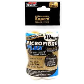 BENNETT 2X4 MICRO Paint Roller Refill, 5 mm Thick Nap, 100 mm L, Microfiber Cover