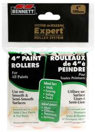 BENNETT 4X4 Y/S Paint Roller, 5 mm Thick Nap, 100 mm L, Fabric Cover