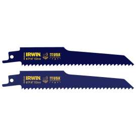 IRWIN 2018872 Reciprocating Saw Blade, 0.865 in W, 6 in L, 6 TPI, HSS Cutting Edge