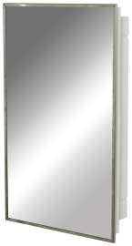 Zenith 105 Medicine Cabinet, 16-1/8 in OAW, 4-1/2 in OAD, 26-1/8 in OAH, Plastic/Stainless Steel, 2-Shelf