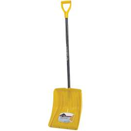 GARANT AP139KDR Snow Shovel, 14 in W Blade, 13.9 in L Blade, Poly Blade, 56-1/2 in OAL, Yellow