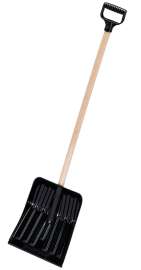 GARANT LP110VD Snow Shovel, 11 in W Blade, Polypropylene Blade, Hardwood Handle, D-Grip Handle, Black