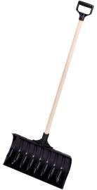 GARANT LPP18VD Snow Pusher, 18 in W Blade, Polypropylene Blade, Hardwood Handle, D-Grip Handle, Black