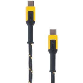 DeWALT 131 1362 DW2 Charger Cable, USB, USB-C, Kevlar Fiber Sheath, Black/Yellow Sheath, 4 ft L