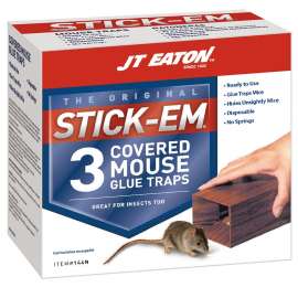J.T. EATON 144N Mouse Glue Trap, 6 in L, 3-1/2 in W, 2-1/2 in H, Glue Locking