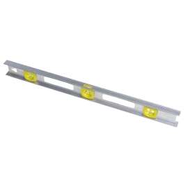 Stanley 42-074 I-Beam Level, 24 in L, 3-Vial, 1-Hang Hole, Non-Magnetic, Aluminum, Silver