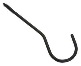 National Hardware V2666 Series N275-198 Ceiling Hook, 6 in L, Steel, Black