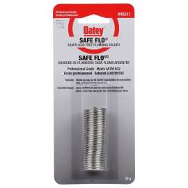 Oatey Safe-Flo 48311 Wire Solder, 28 g Carded, Solid, Silver Gray, 215 to 237 deg C Melting Point