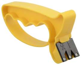 Vulcan 30090 Knife and Scissors Sharpener, PP Handle, Body: Yellow, Top: Black
