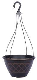 Southern Patio HDR-054825 Hanging Basket Planter, Resin, Brown