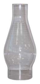 TIKI 411B Lamp Chimney, Glass, Clear, For: #110-MTB Chamber Lamp, Traditions Oil Lamps with 2-5/8 in Bases