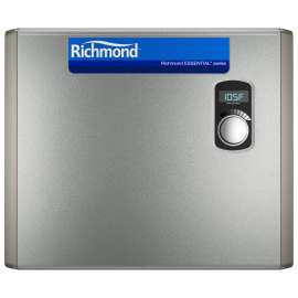 Richmond Essential Series RMTEX-36 Tankless Electric Water Heater, 150 A, 240 V, 36 kW, 99.8 % Energy Efficiency