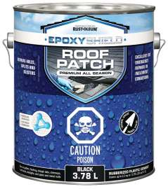 RUST-OLEUM 277442 Roof Patch, Black, Liquid, 3.78 L