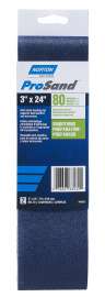 NORTON ProSand R811/R816/R831 07660768232 Portable Abrasive Belt, 3 in W, 24 in L, 80 Grit, Coarse