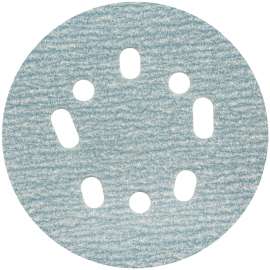 NORTON ProSand 07660768358 Vacuum Disc, 5 in Dia, Coated, 220 Grit, Very Fine, Ceramic Alumina Abrasive, 8-Hole