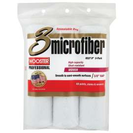 WOOSTER R527-9 Paint Roller Cover, 3/8 in Thick Nap, 9 in L, Microfiber Cover