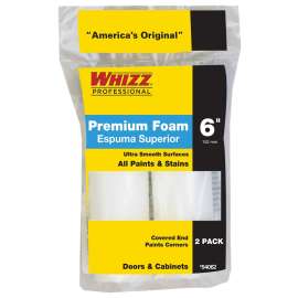 WHIZZ 54062 Mini Roller Cover, 6 in L, Foam Cover, White