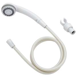 Boston Harbor Hand-Held Shower Head, 1.75 (6.6) 80 gpm (L/MIN) psi, 1/2-14 NPT Connection, Threaded, PVC, White