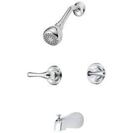 Boston Harbor Tub/Shower, Fixed Mount Showerhead, 1.75 gpm Showerhead, 1 Spray Settings, Zinc Tub Spout