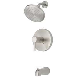 Boston Harbor Tub/Shower, Fixed Mount Showerhead, 1.75 gpm Showerhead, 1 Spray Settings, Zinc Tub Spout