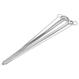 Omaha 10 Pc Skewers, 15 in L, Stainless Steel, Stainless Steel