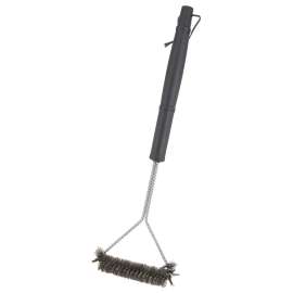 Omaha Wide Head Grill Brush, 6-3/4 W Brush, Stainless Steel Bristle, Stainless Steel Bristle, 18 in L