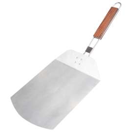 Omaha Pizza Spatula, 9-1/2 in W Blade, 1.0 mm Gauge, Stainless Steel Blade, Stainless Steel, Wood Handle