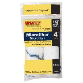 WHIZZ 74013 Mini Roller Cover, 1/2 in Thick Nap, 4 in L, Microfiber Cover