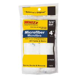 WHIZZ 74018 Mini Roller Cover, 3/4 in Thick Nap, 4 in L, Microfiber Cover