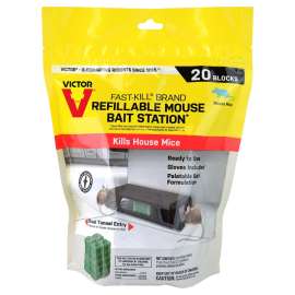 Victor Fast-Kill M923 Mouse Bait Station, 2 -Opening, Plastic