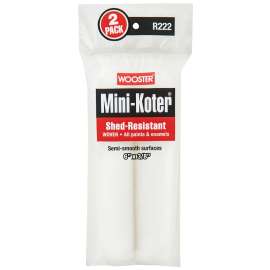 WOOSTER Mini-Koter R222-6 Mini Roller, 3/8 in Thick Nap, 6 in L, Fabric Cover