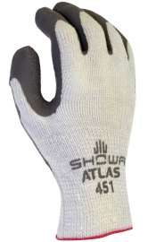 ATLAS ThermaFit 451XL-10.RT Ergonomic Work Gloves, Unisex, XL, 10 in L, Knit Wrist Cuff, Rubber, Dark Gray