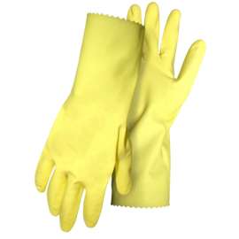 BOSS 958L Gloves, L, 12 in L, Latex, Yellow