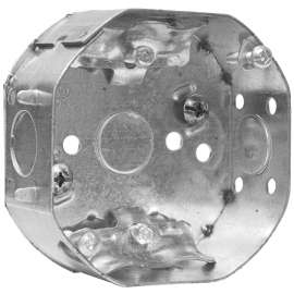 Tradeselect 54151LVP4 Octagonal Box, 4 in OAW, 1-1/2 in OAD, 4 in OAH, 3 -Knockout, Metal Housing Material