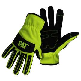 Cat CAT012250M High-Visibility Utility Gloves, Men's, M, Open Cuff, Spandex, Green